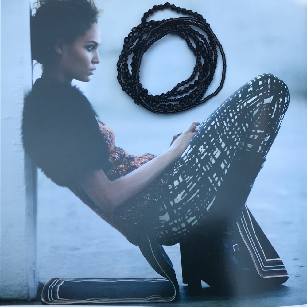 🖤Black beaded multi-strand bracelet🖤